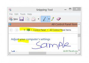 Capture screenshot with windows snipping tool